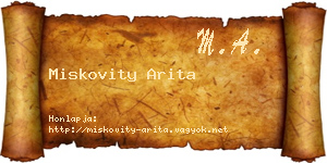 Miskovity Arita névjegykártya